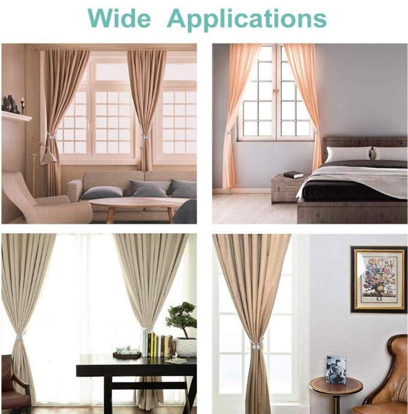 IHClink Window Curtain Tiebacks Clips VS Strong Magnetic Tie Band Home Office Decorative Drapes Weave Holdbacks Holders European Style 1 Pair - Image 4